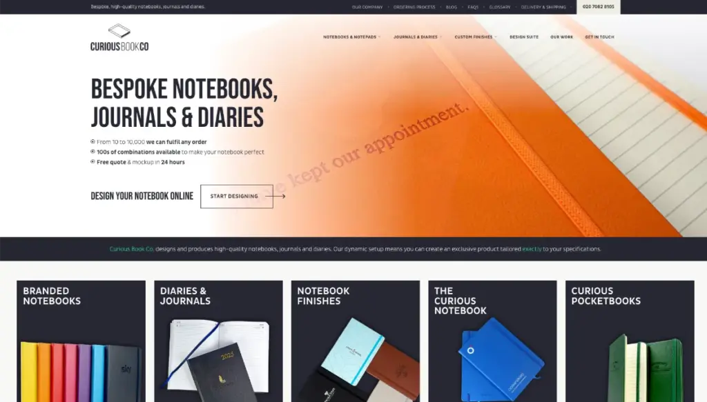 Curious Book Co. custom notebook manufacturer