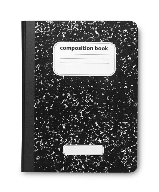black and white marble composition notebook