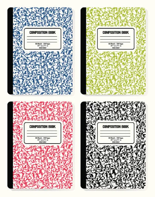 different colours of composition notebook pattern