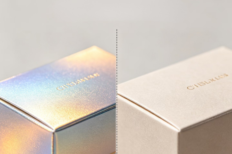 Glossy and matte coating boxes