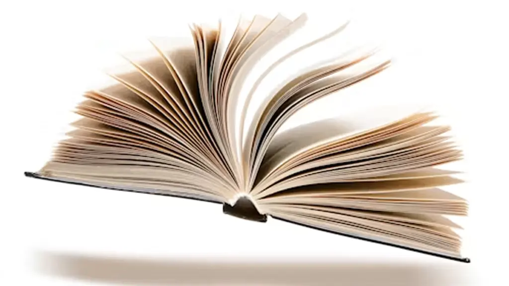 an opening hardcover book
