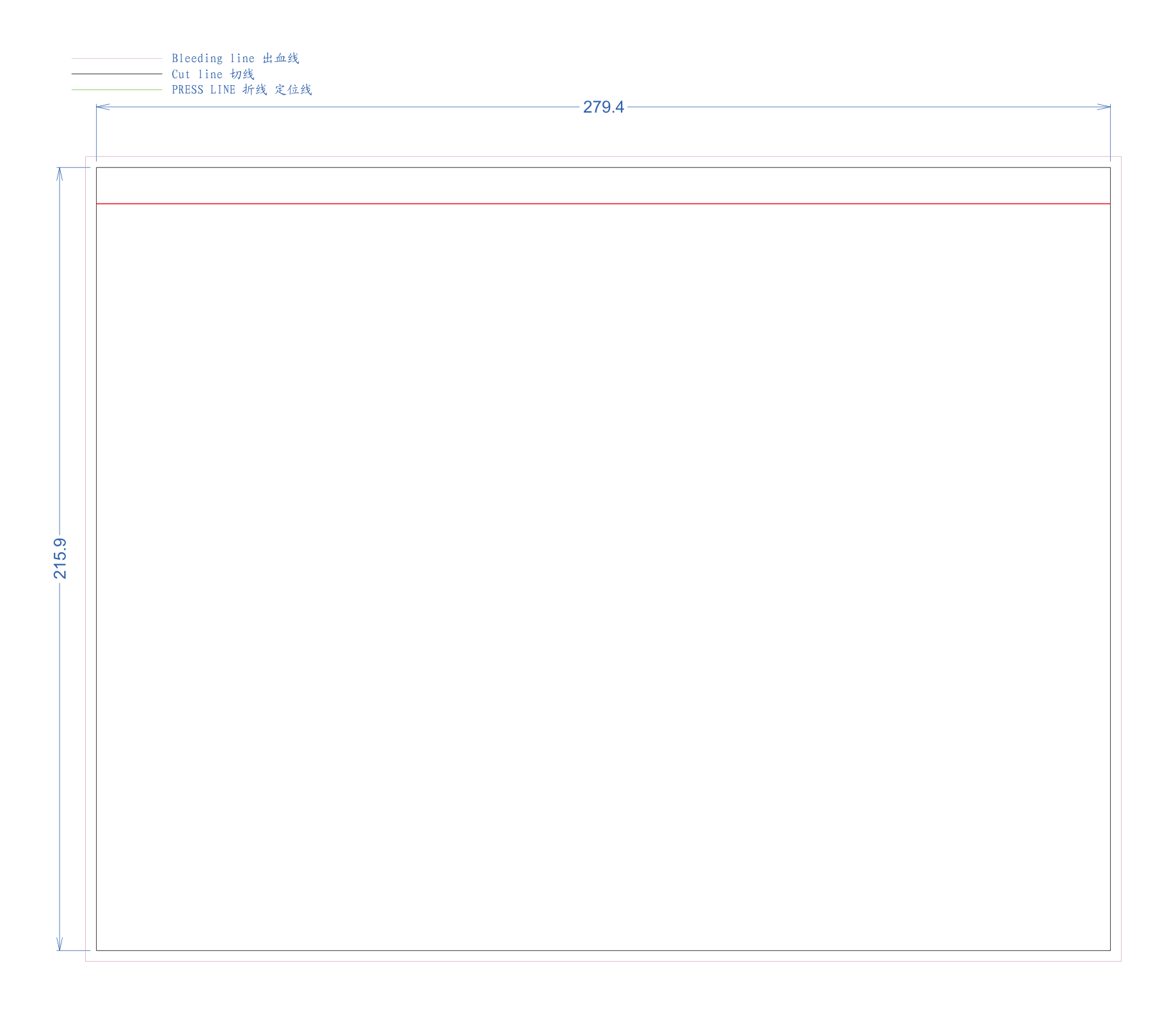 Landscape Wall Calendar Dieline Template Preview